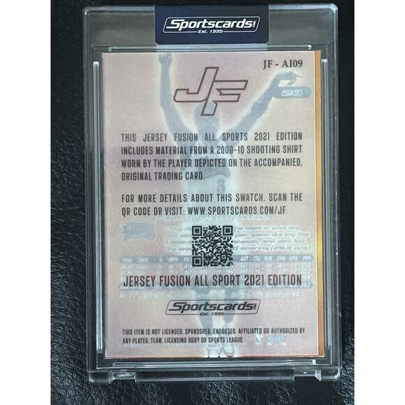 2021 Jersey Fusion "Allen Iverson" Game Used Swatch! 76ers - Picture 3 of 3